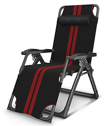 JYCCH Bequemer und Stabiler, strapazierfähiger Garten-Liegestuhl Zero Gravity, Chaise-Sonnenliege, wasserdichter Klapp-Liegestuhl, leicht (rot)