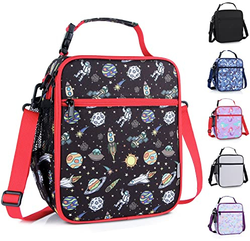 hombrima Kids Insulated Lunch Box Bag, Thermal Picnic Cool Bags with Adjustable Strap for Adults Children Women Men Boys Girls School Work(Planet01)