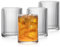 POLIDREAM Ribbed Glasses Set of 4 Drinking Glasses 280ml Vintage Origami Style Glassware Embossed Glass Tumblers Decorative Cocktail Art Deco Drinking Glass for Whiskey Juice Bar Restaurants