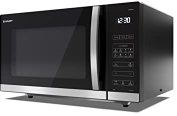 SHARP YC-QS302AU-B 30 Litre 900W Digital FLATBED Microwave, 10 power levels, ECO Mode, defrost function, LED cavity light - Black