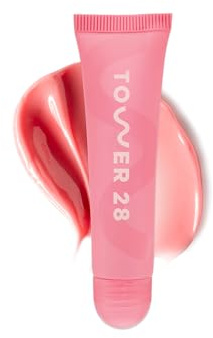 Tower 28 LipSoftie Tinted Lip Balm Treatment - Hydrating Glossy Balm + Overnight Lip Mask with Jojoba Oil + Shea Butter - Sweet, Cushiony Formula for Smooth, Soft Lips - Watermelon Kiwi (0.38 oz)