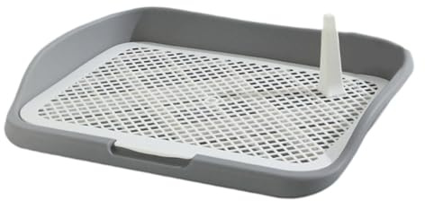 JISADER Toilette per Cani Cani Tappetino per vasino Tappetini per lettiera per Cani con Apertura dall'alto per Interni Vassoio per lettiera Griglie in Rete, Grigio Medio Recinzione