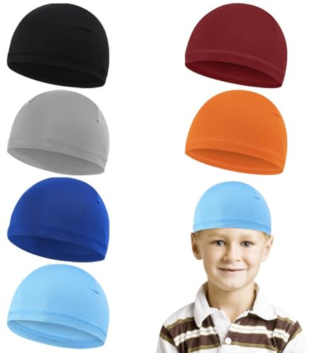 Besforta 6 cappucci rinfrescanti con teschio per bambini, calcio, ciclismo, berretto per casco sportivo traspirante, Colori freschi, 2-8
