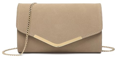Miss Lulu Damen Clutch Elegante Umschlag Abendtasche mit Kette Hochwertige Handtasche für Hochzeit Party und Abschlussball
