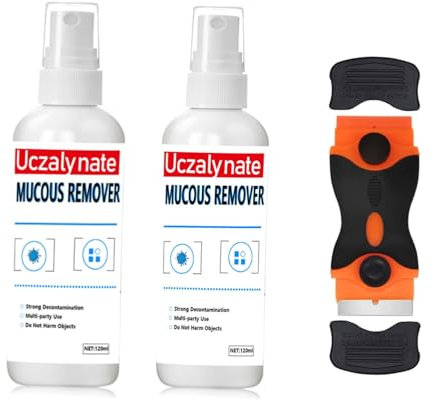 Decolle Etiquette,Dissolvant Colle, Dissolvant D'adhésif, Spray de Décapant Adhésif, Livré avec un Grattoir Polyvalent,pour Enlever les Étiquettes, la Colle,des Surfaces en Verre et en Métal,2PC