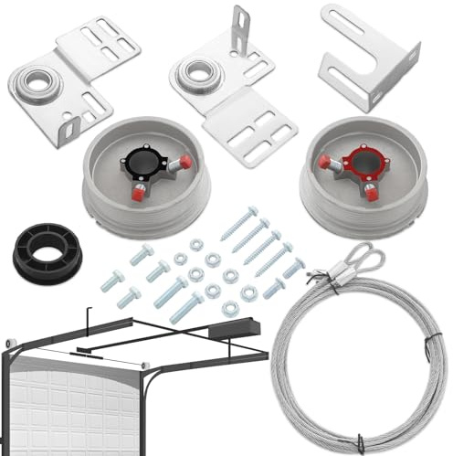 MorningRo Garage Door Torsion Spring Kit for 7 Feet High Garage Doors Includes Cable Rollers, Cables, Brackets and Hardware Compatibility for Most Residential Use Universal