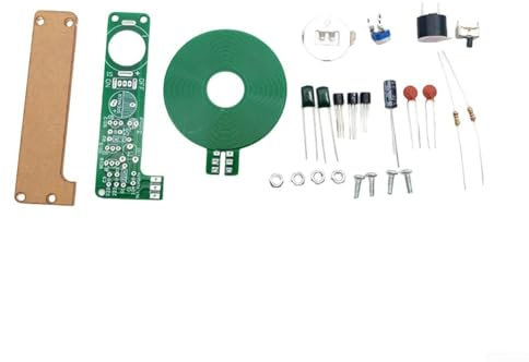 Kit electrónico de detector de metales, detectores de metales portátiles de mano, tablero PCB simple buscador de tesoros 2032 batería de botón