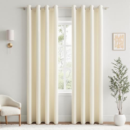 MRTREES Thermal Blackout Curtains for Window Interior, Bedroom, Living Room, Modern, 2 Pieces, 140 x 225 CM, Thermal Insulated Cold and Warm Blackout Interior Curtains with