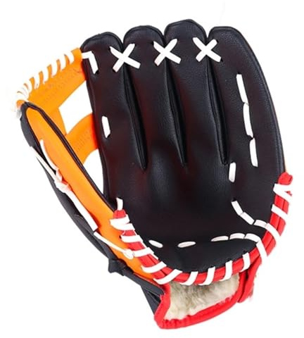 Baseballhandske basebollhandskar i mjukt PU-läder, vaddhandskar, tjock kanna, mjuk boll, mottagare, träning