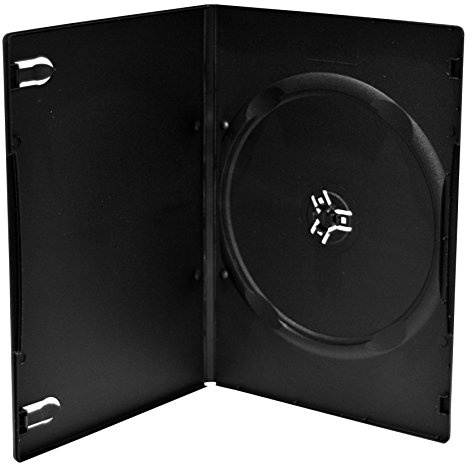 MediaRange DVD-Leerhülle, schmal, für 1 Disc, 7mm, maschinenfähig, schwarz, 50 Stück