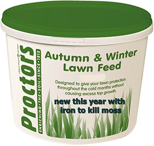 F&G Supplies New this year - 5kg Airtight tub of Proctors Autumn & Winter Lawn Feed with iron to kill moss - 285 sq m coverage