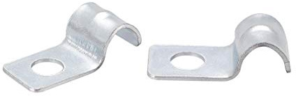 sourcing map 50pcs Attache Fixer Grillage Rigide Pince Traille Trou Collier Serrage Clip Clôture Agricole en Acier au Carbone Zingué 21x10x7mm Diamètre int.6mm