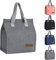 Yikki Lunch Bags for Women Men, Reusable Leakproof Kids Lunch Bag, Insulated Cool Bags for Kids Girls Boys Adults, Thermal Cooler Bags for Work School Picnic Travel (Gray)