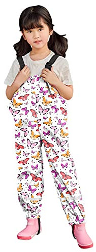liaddkv Kleinkind Kinder Regen Schnee Latzhose Winddicht Wasserdicht Schlamm Overall Polyestermischung Winddicht OutdoorKinder Gummistiefel Baby (Multicolor, 4-5 Years)