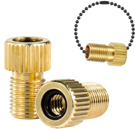 OIGWBPH 2pcs Fahrradventiladapter mit Schlüsselring Ventil Adapterventil Adapter Ventil mit Dichtung