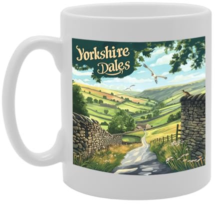 Coralgraph Novelty Gift Printed Coffee Ceramic Mug Featuring Cities and Landmarks in United Kingdom (Yorkshire Dales)