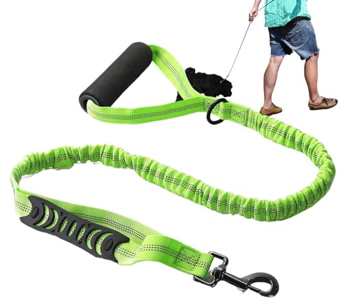 Elastiskt hundkoppel, hundkoppel för promenader, elastiskt stötdämpande husdjurskoppel, slitstarkt hundkoppel, husdjurskoppel med hög densitet med
