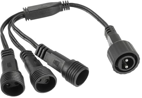 HUAREW 1 à 3 Connecteur Guirlande Lumineuse Noel, répartiteur pour éclairage de noël, Connecteur 2 broches Etanche IP65 pour Sapin de Noel, Rideau Lumineux noel Exterieur, rideaux, lumières globes G40