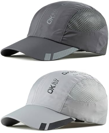APOW 2 Pcs Casquette de Baseball Séchage Rapide Homme Femme, Casquette Running de Sport été Anti UV Réglable Pliable, Légère Maille Outdoor Chapeau de Baseball Chapeau SoleilGolf Cyclisme Randonnée