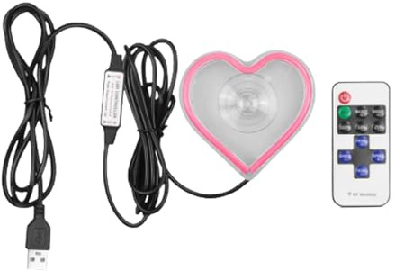 Ghjkldha Enseigne néon en forme de cœur - Décoration intérieure automobile - Éclairage néon pour tableau de bord, coffre, fenêtre, entrée, nuit, vacances, date, camion, demande en maison