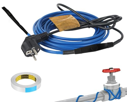 Câble chauffant antigel avec thermostat, 2,8/5,5/7,6 m - Chauffage de tuyau auto-régulant - Câble chauffant pour protection contre le gel - Conduite de chauffage sans glace pour protéger les conduites