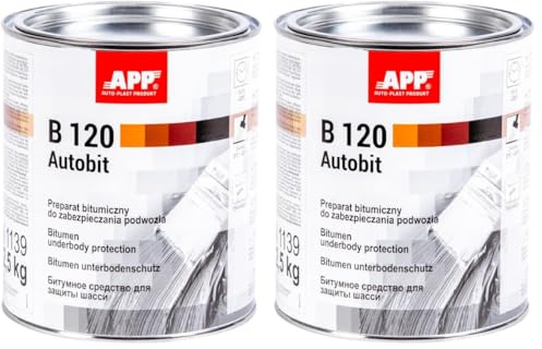 App B120 Autobit - Protección bituminosa para chasis de Coche | Pintura antigravilla con propiedades antioxidantes, fonoabsorbentes, antirruido y anticorrosivas para aplicar con Pincel | 1,3 kg