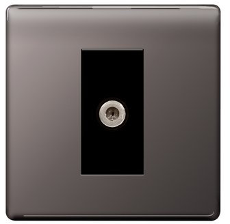 BG Flatplate Screwless Satellite Socket 1 Gang Black Nickel