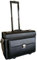 Large Wheeled Laptop Pilot Case in Grained Faux Leather Rolling Briefcase Business Bag on Wheels