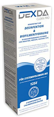 WM aquatec – DEXDA Clean 250 ml zur Tankdesinfektion & Leitungsdesinfektion für Wohnmobile, Caravans & Boote – Frischwassersystem Desinfektion & Biofilmentfernung für Tanks bis 125 L – Made in Germany