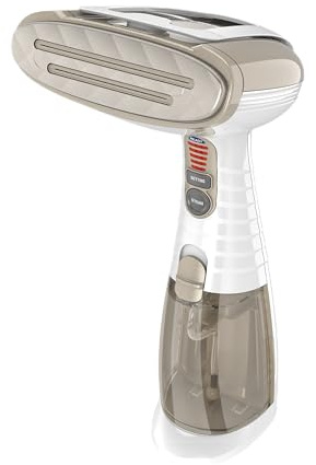 Conair Handheld Garment Steamer for Clothes, Turbo ExtremeSteam 1875W Fabric Steamer, Portable Handheld Design, Strong Penetrating Steam, White/Champagne