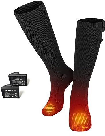 BARCHI HEAT Heizsocken für Männer und Frauen, wiederaufladbare elektrische Heizsocken, Winterfußwärmer, geeignet zum Skifahren, Radfahren, Angeln, Jagen, etc.