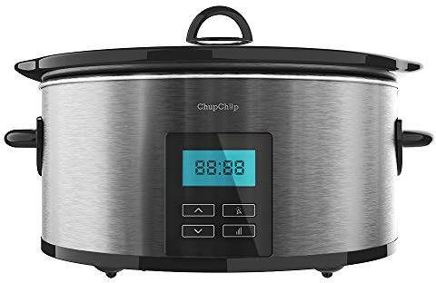 Cecotec Chup Chup Chup Pentola a cottura lenta da 5,5 litri, secchio ovale in ceramica, coperchio in vetro con guarnizione in silicone e ricettario completo, digitale