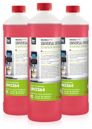 Höfer Chemie 3 x 1 L Universal Entkalker mit Farbindikator für Kaffeemaschinen & Kaffeevollautomaten