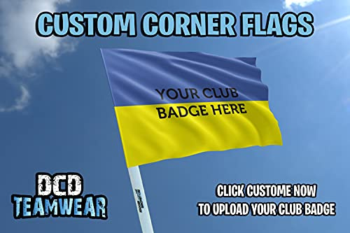 Yellow and royal personalised football corner flags customised with your logo (Set of 4 flags) (4 Flags Only)