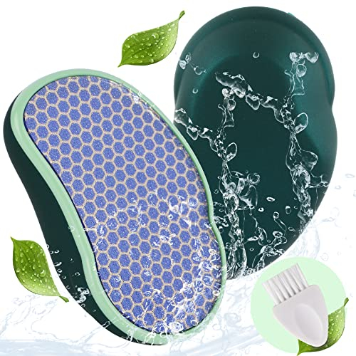 SIRALMNO Verbesserter 2-in-1-Nano-Glas-Hornhautentferner, Fußschaber mit nasser und trockener Hornhautentfernung, Fußraspel für harte und abgestorbene Haut, sichere und tragbare Fußfeile