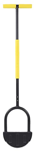 AUNMAS Manual Cutting Edge Shovel, Carbon Steel Half Moon Lawn Edger Manual Edger Lawn Tool with Rounded Saw Tooth Landscaping Edging Tool for Garden