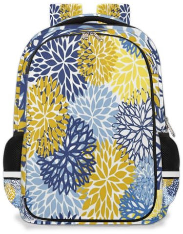TropicalLife Frühlingsrucksack, Chrysanthemen-Rucksack, Schul-Büchertasche für Kinder, Mädchen, Jungen, Frühlingsblumen-Rucksack, 22 l, Reisen, lässig, Laptop-Tasche, Tagesrucksack für Männer und