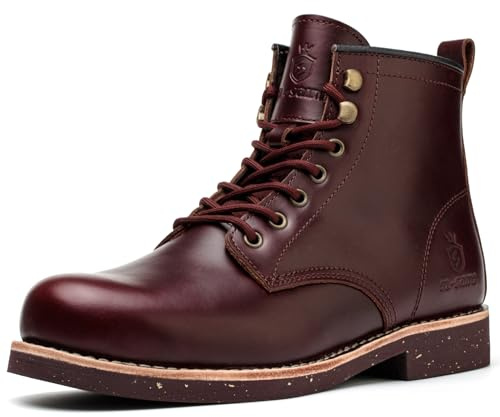 SL-Saint Stivali da uomo a punta morbida impermeabili in pelle bovina/fodera in lana Scarpe di moda (Pelle-Fodera, Marrone, Adulto, Uomo, 41, Numero, Sistema Taglie Calzature EU, Media)