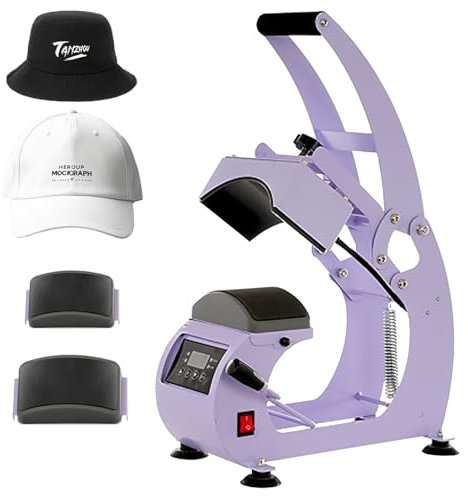 Kensbro Kappenpresse 2 in 1 Hut-Hitzepresse mit Digitaler LED-Temperatur- & Zeitsteuerung, 2 Hutkissen, Rutschfeste Basis für Geschenke & Souvenir-Herstellung