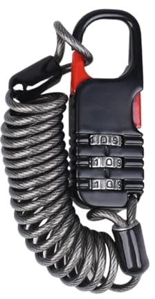 Scooter Cable Lock | 3 Digit Combination Lock,Portable Anti-Theft Retractable Cable Lock for Luggage Stroller Motorbike Scooter