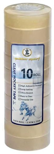 Golden Sport Clear Hockey Tape, Hockey Tape Multipurpose, Clear, 10 Pack - for Socks and Gear, Easy to Stretch and Tear
