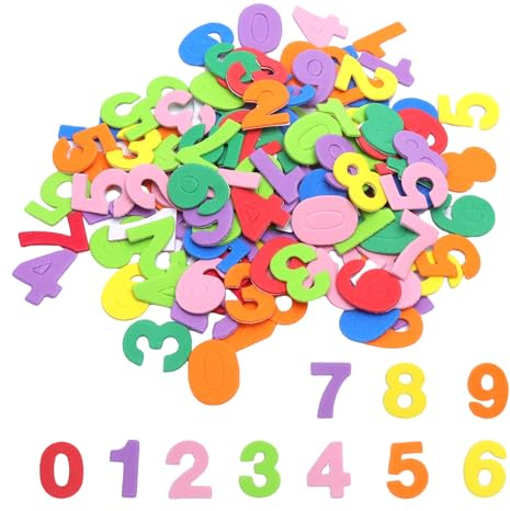 KQDRAVINE 260 Piezas de Números Autoadhesivos de Gomaespuma, Multicolor, Etilvinilacetato (EVA), Ideales para Álbumes de Recortes, Proyectos Decorativos y Escolares