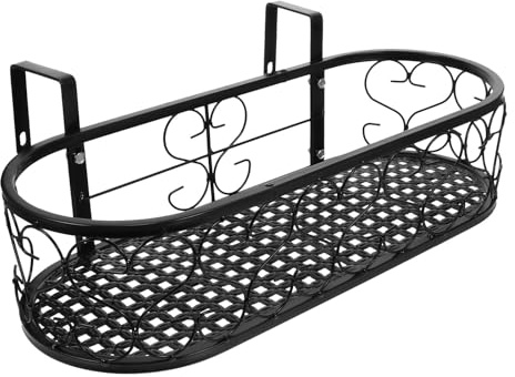 jojofuny Support Suspendu Résistant la Déformation pour Pot de Fleurs en Fer Noir Antirouille pour Plantes en Extérieur Jardin ou Cour
