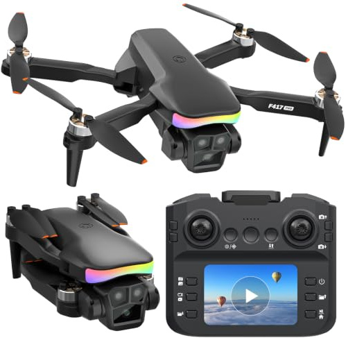 F417PRO FPV Drone avec caméra 1080P Télécommande à écran LCD, Mini Drone Recharge Type‑C Poids inférieur à 249g, Jouet Drone pour débutants adultes enfants, Cadeau pour garçons et filles