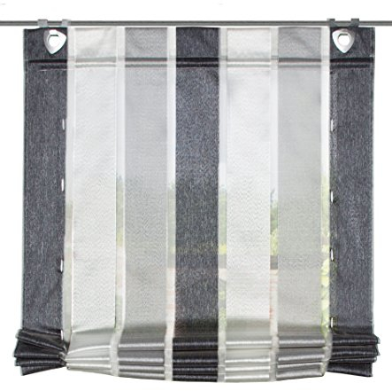 Home fashion Bändchenrollo Längsstreifen, Polyester, Anthrazit, 130 x 100 cm