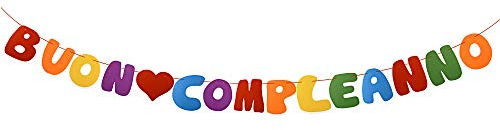 Festone Buon Compleanno Multicolore Striscione Bandiera Banner Ghirlanda Addobbi Decorazione Casa Festa Compleanno in Italiano