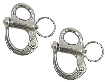 2 Inches Fixed Bail Snap Shackle for Bracelet Sail Boat Yacht 2 Pack