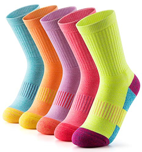 Gonii Women Socks Hiking Running Thick Cushion Athletic Crew Socks 5-Pair