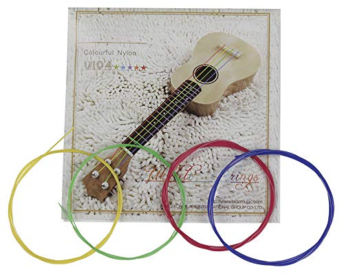 COMETX Ukulelen-Saiten, schwarz, bunt, Ukulelen-Saiten, Nylon-Material, 4 Stück/Set (zufällige Auswahl)