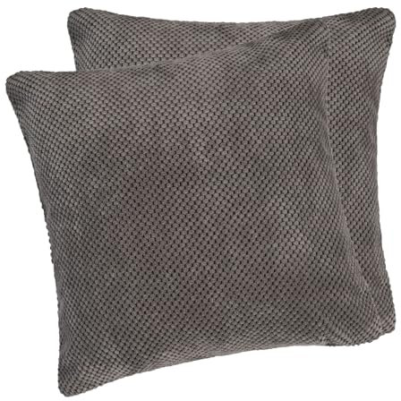 Moon - 2er Pack Kissenbezug mit Noppen Struktur - Kissenhülle in 50x50 cm - Zierkissenbezug Serie Piano - grau